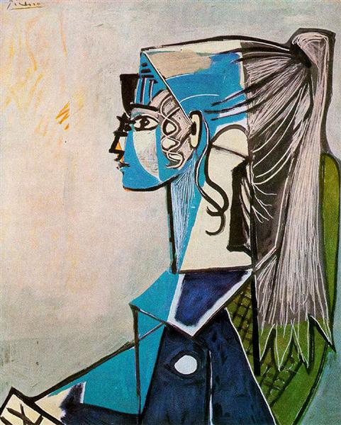 Pablo Picasso Painting Portrait Of Sylvette David In Green Chair